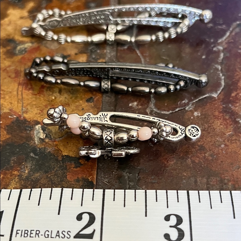 Lilla Rose Silver and Black Hair Clips Set of Three, one price for all - Picture 2 of 2
